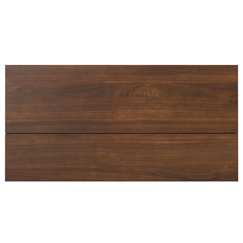 Image of SIMPLIHOME Hunter 48 inch Wide Walnut Veneer and Metal Coffee Table in Brown