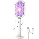 Electric Fly Swatter & Bug Zapper Racket, 3000V Mosquito Killer, 2-in-1 with UV Lamp Mode, USB Rechargeable, Indoor Outdoor Fly Killer