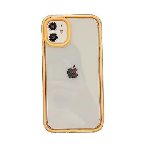 Coque silicone iPhone 12 jaune mince protection objectif et corps liquide