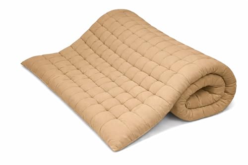 Image of ATOOTFUSION Soft Cotton Quilt | Foldable Light Weight Filled Single Firm Cotton Quilt Mattress| Gadda (Solid Coloured, 2 Sleeping Capacity, 5 x 6 ft or 72 x 60 Inches Queen) (Beige)