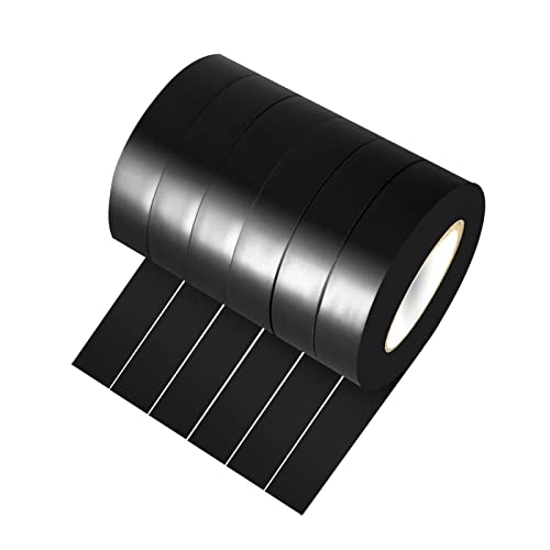 Xrkuu 6 Pack Black Electrical Tape, 15mm x 15m PVC Black Insulation Tape, Vinyl Waterproof Electric Tape Rolls for Indoor and Outdoor Wire Insulating and Repairing