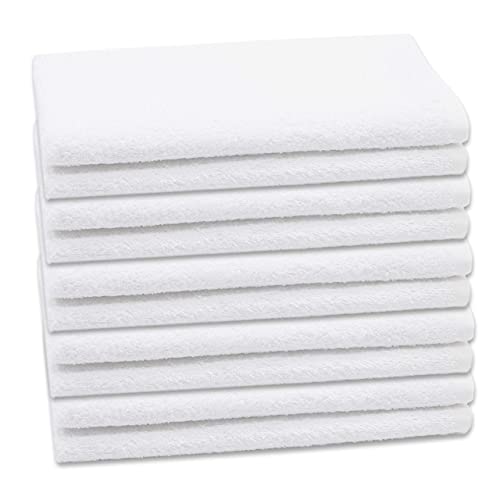 ZOLLNER 10 Toallas de tocador Blancas, 40x60 cm, algodón 100%