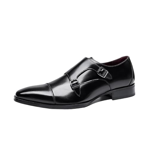 Large Size Men's Three Joint Casual Leather Shoes Business British Style Men's Shoes Oxfords(Brown 2,10)4