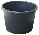 Muddy Hands Large Black Plastic Plant Pot with Handles Round Outdoor Garden Tree Container Planter (1, 60 Litre)