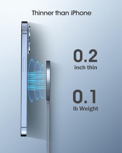Magnetic Wireless Charger, 2-Pack 15W Fast Mag-Safe Stand for iPhone 17-12 | Fast Magnetic Wireless Charging Pads for iPhone 17/17 Air/17 Pro/17 Pro Max, 16/15/14/13/12 Series and AirPods(grey) - image 4