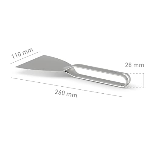 höfats - Spachtel silber - Grillspachtel und Wender zum Zerteilen und Verrühren von Grillgut sowie zum Reinigen der Plancha - Grill Zubehör aus 100% Edelstahl, Spülmaschinenfest