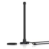 Abmessungen: H (34,5cm) x Ø Füße (8cm) x Ø Antenne (2cm) | Kabellänge: ca. 2,5m| Gewicht: 475g | Farbe: schwarz | Lieferumfang: Aplic DVB-T digitale Stabantenne mit stabilem Magnetfuß + Bedienungsanleitung (GER, ENG, FRA, ITA, ESP)