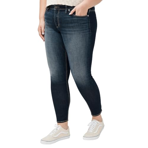 Silver Jeans Co. Women's Plus Size Suki Mid Rise Curvy Fit Skinny Jeans2