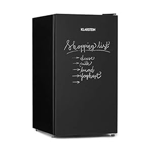 Klarstein Miro minikoelkast met bord – inhoud: 91 liter, energie-efficiëntieklasse, beschrijfbaar front, groentevak, 2 glasplanken, 3 deurvakken, temperatuur 7 niveaus, zwart