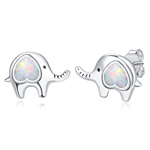 Pendientes de elefante plata de ley 925 pequeños regalo mujeres