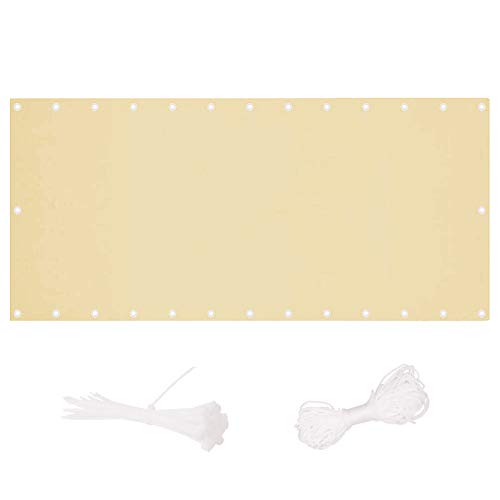 Red cortavientos para balcón al aire libre, 0,85 x 7 m, 95 % de protección UV, con bridas para cables, para patio, piscina, porche, barandilla, jardinería, valla blanca Slish