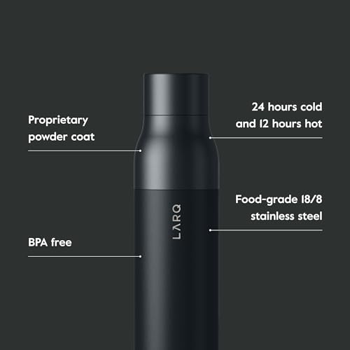 LARQ Bottle Twist Top 740ml - Insulated Stainless Steel Water Bottle, Black, 740 ml - Image 3