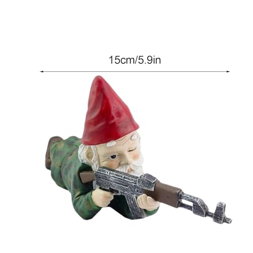 Zwergstatue für den Außenbereich, Zwergenornamente aus Kunstharz - - -Kampfdekoration aus Kunstharz | Kreatives Zwergen-Dekorationshandwerk für Arbeitszimmer, Garten, Innenhof, Rasen, Schlafzi – Bild 4