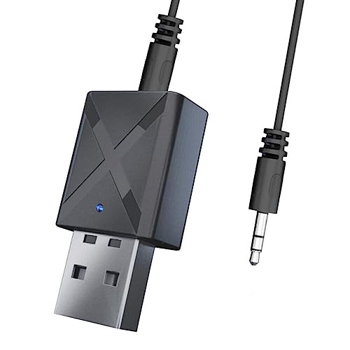Image of TECHONTO Bluetooth 4.0 Stereo Audio 2in1 Receiver Transmitter Mini Bluetooth AUX RCA USB 3.5mm Jack for TV PC A2 Car Kit Wireless Adapter-Black