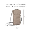 Zwei Handytasche zum Umhängen Mademoiselle.M MP30 Smartphone-Etui & Geldbörse 2-in-1, umlaufender Reißverschluss, längenverstellbarer Riemen, Mini-Handtasche 19 x 10 x 3 cm (Cappuccino) #1