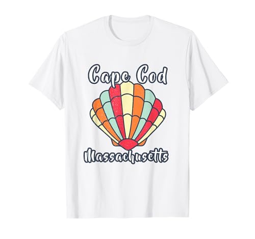 Cape Cod Beach Coquillage festonné côtier Nautique Bord de mer T-Shirt