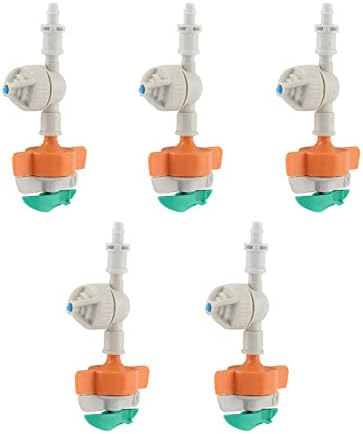 XiXiYang Sprinklers for Yard 5 Pcs Hanging 360° Rotary Irrigation System Sprinkler System Adjustable Antidrip Micro Drip Fittings for Greenhouse Nursery Flower Bed Vegetable Garden Lawn Sprinkler