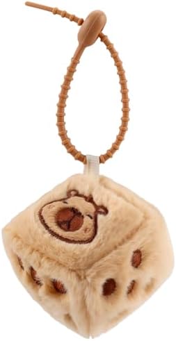 Capybara Keychain Plush Soft Cute Bag Charms for Women Men Dice Keychain Charm Funny Purse Charms Animal Keyring Bag Pendant Accessories for Handbags Backpacks Car Keys Christmas Birthday Gift image 5