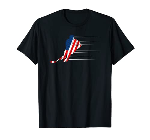 T-shirt avec drapeau américain de hockey sur glace - Cadeau du 4 juillet T-Shirt Cover