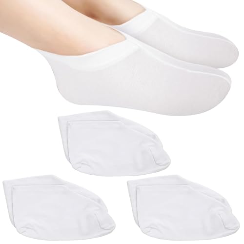 Uskerb 3 Pairs Breathable Moisturising Socks for Overnight Hydration - Soft Cotton, Reusable Foot Care Socks for Dry, Cracked Feet Relief