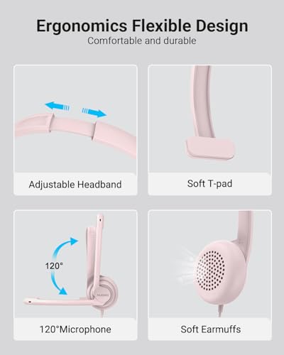 Casque ultra confortable filaire pour éliminer les bruits de bureau