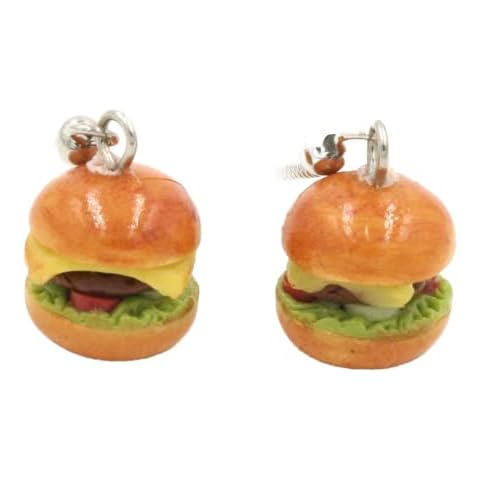 Polymer Clay Handmade Mini Cheese Burger Earrings Cover