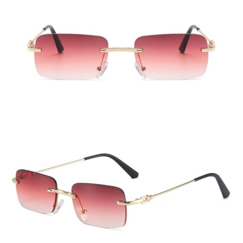 Retro Sunglasses Women Fashion Rimless Gradient Sun Glasses Shades Cutting Lens Ladies Frameless Eyeglasses