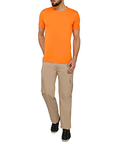 Image of ASHDAN Outdoor Solid Cargos. Regular Fit. Multi-Utility Pockets. Sturdy Polyester-Cotton Blended Cargo Trousers
