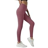 Leonie & Co - Leggings anticelulitis 3D para mujer original, leggings anticelulíticos de compresión 3D, adelgazamiento de cintura alta sin costuras, pantalones de deporte yoga fitness plisado elástico