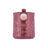 Mason Cash In the Meadow Medium Storage Jar 1.85 Litre Embossed Floral Design, Durable Stoneware, Airtight Lid – Ideal for Biscuits, Cookies, Rice, Flour – Classic Kitchen Storage