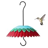 Bird Feeder Cover,Baffle for Bird Feeder,Bird Rain Guard,Protect Hummingbird Feeder,Dome Cover with Umbrella-Shaped Cover Protect Nectar Quality 8inch(Red)