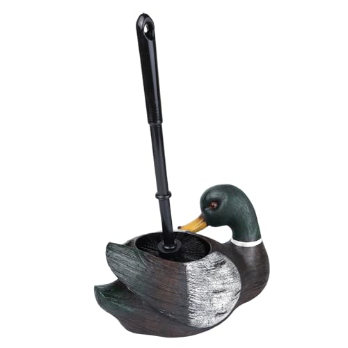 Image of Needzo Mallard Duck Toilet Brush with Holder, Rustic Bathroom Decoration, Cabin Home Accessory