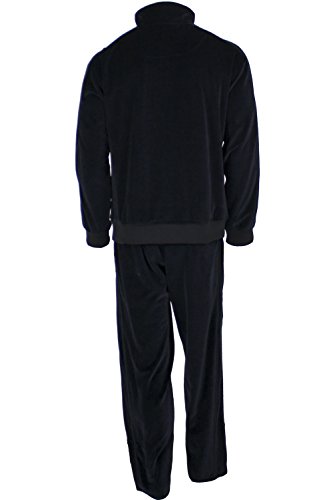 Sweatsedo Mens Solid Black Velour Tracksuit (Small) #TOP1
