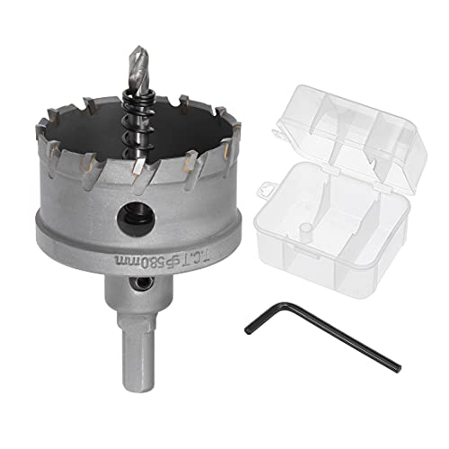 sourcing map Hartmetall Lochschneider, Lochsägen für 5mm Edelstahlblech Metall 58mm