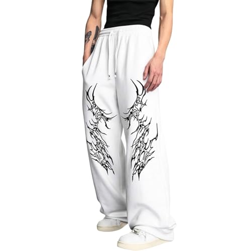 Pantalon survêtement homme gothique imprimé foncé tendance streetwear confortable