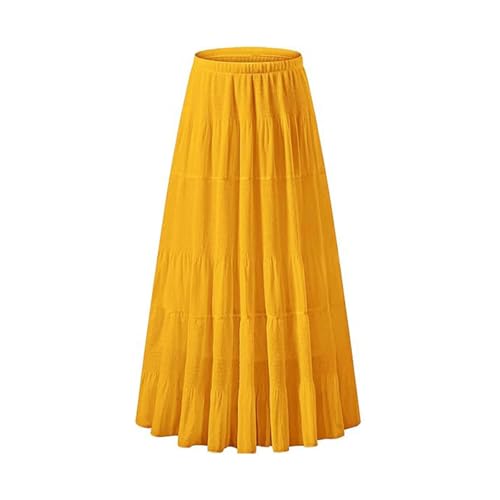 Womens Causal High Waisted Midi Skirts Flowy A-Line Long Skirt Dressy Fashion Skirts Loose Fit Skirt Summer Outfits