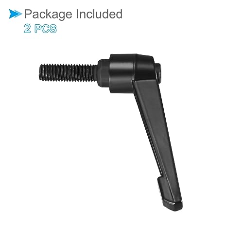 Image of Clamping Lever Handles, M10 x 30mm Male Thread, Adjustable Quick Release Locking Rotating Bolt Knobs Black - (Applications: for Lathe Machinery), 2-Pieces