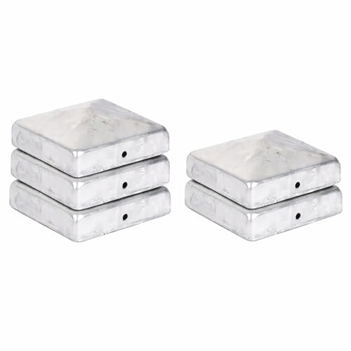 5x Tappo per Palo Piramide 71×71 mm – Acciaio Zincato a Fuoco per Pali in Legno 70×70 mm – Protezione Anticorrosione per Giardino, Recinzioni, Pergole e Terrazze