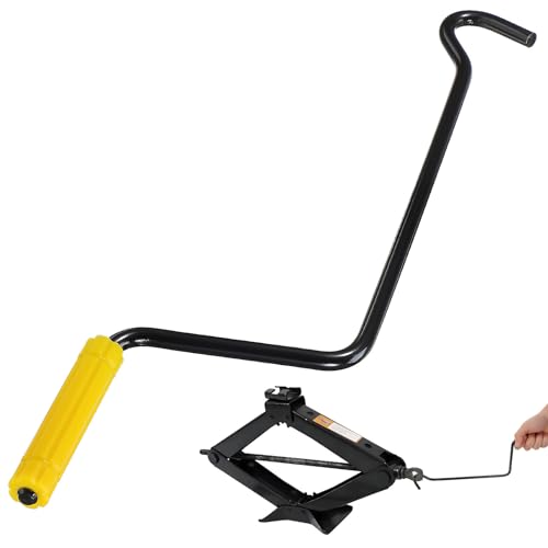 SHINEOFI Car Tire Wheel Scissor Jack Handle, Universal Steel Hand Trailer Jack Car Lift Wrench Rod Replacement for Truck, Sedan, Suv & Trailers Repair Tool Accessories(14. 1 Inches)