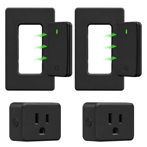 Image of Greencycle Remote Control Outlet 2 Sets,Black Detachable Wireless Switch