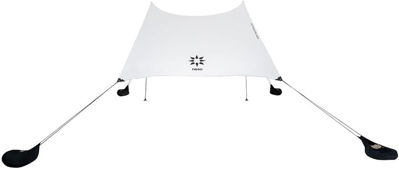Grande Portable Beach Tent Sun Shelter - Lightweight Beach Shade Canopy - Easy Setup for Family Outings - Patented Reinforced Corners - UPF 50+ Sun Protection - 7ft Tall, 9 x 9ft - White