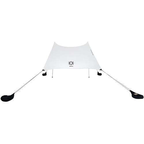 Neso Grande Portable Beach Tent Sun Shelter - Lightweight Beach Shade Canopy - Easy Setup for Family Outings - Patented Reinforced Corners - UPF 50+ Sun Protection - 7ft Tall, 9 x 9ft - White