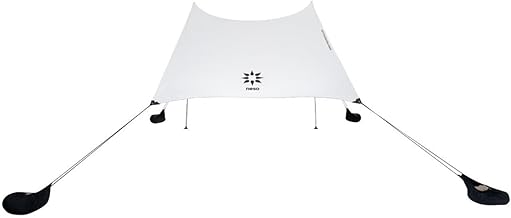 Neso Grande Portable Beach Tent Sun Shelter - Lightweight Beach Shade Canopy - Easy Setup for Family Outings - Patented Reinforced Corners - UPF 50+ Sun Protection - 7ft Tall, 9 x 9ft - White