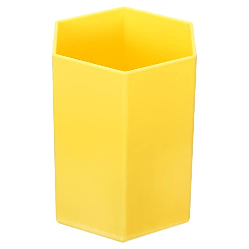Crayon porte et organiseur de bureau hexagonal jaune PATIKIL