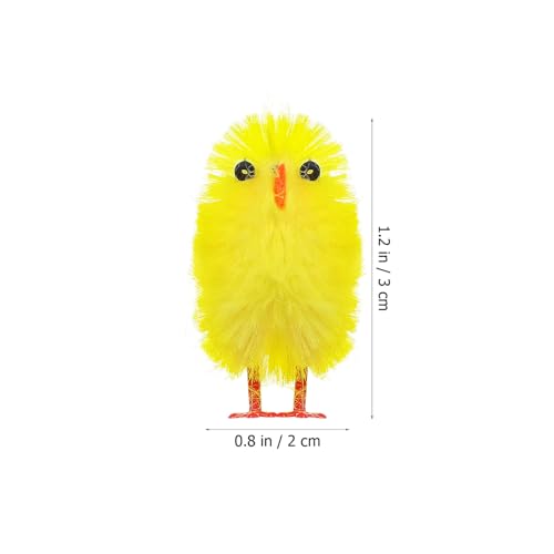 DEARMAMY 60Pcs Mini Chicks Set Yellow Chicks Easter Fur Plastic Plush Chicken Figures Miniature Ornament for Bonnet Decoration Egg Hunt - Image 2