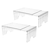 Gatuida 2 Stück Ausziehbare Transparente Schrank Organizer Regale und Gefrierfach Stapelbare Ablagehöhen Flexible Kühlraumordnung