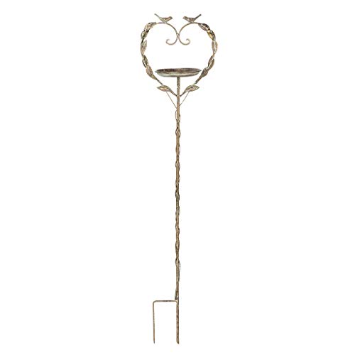 Dibor - French Style Accessories For The Home Hierro Fundido Hoja de pie pájaro baño  Ideal para 6th Aniversario de Boda Regalo para un Birdwatcher  H 77 x W (pájaros de baño) 13 cm