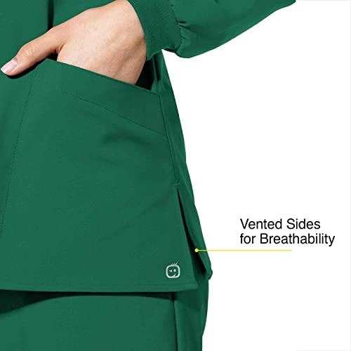 Wonderwink W123 Women’s Crew Neck Warm-Up Jacket — Hunter, Large #TOP2