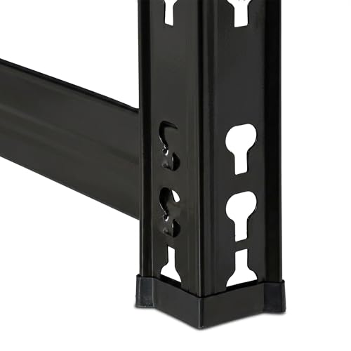 Relaxdays Reifenregal für 8 Reifen, HxBxT 180 x 110 x 40 cm, 600 kg, Stahl, Stecksystem, Reifenlager Werkstatt, schwarz
