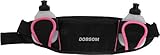 Dobsom Trinkgürtel Laufgürtel Flaschenhalter Unisex Bauchtasche für Marathon Training Wandern Outdoor Handytasche (schwarz/pink, Einheitsgröße)